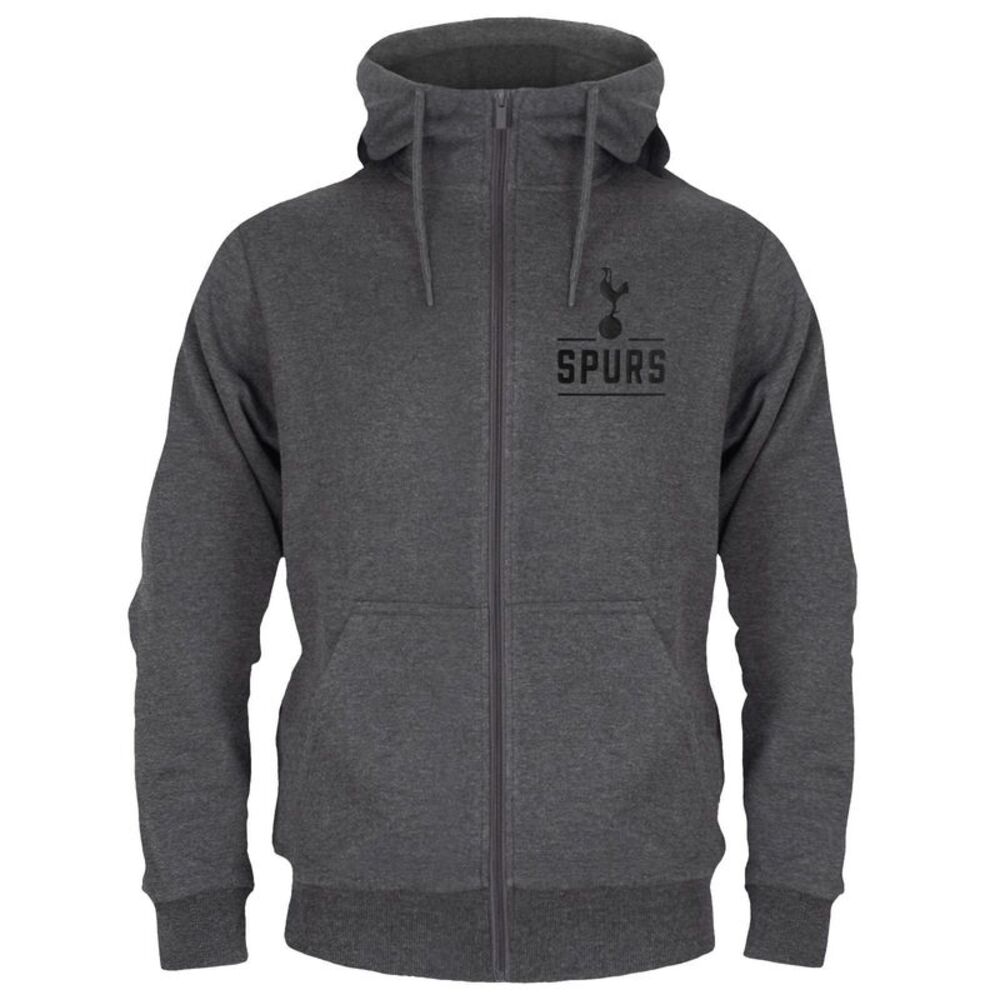 Tottenham Hotspur FC Mens Fleece Full Zip Hoodie / Gray